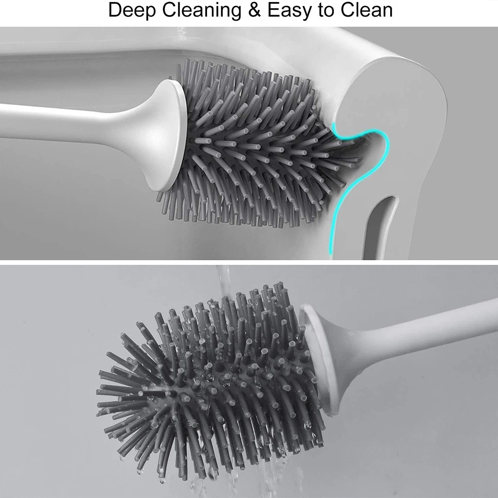 

Toilet Cleaning Brush Bathroom Lavatory Corner Washing Brush with Plastic Handle TRP Head Black Wall Mounted Type