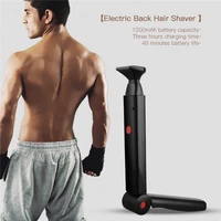 men back hair shaver usb rechargeable big blade trimmer 2 in 1 foldable back shaver men hair remover
