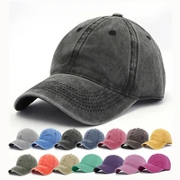 baseball cap kid baseball cap solid cap spring autumn cap summer hat pure color cowboy water washing hats hat hip hop fitted