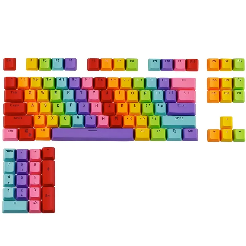 

104 Keys Rainbow Doubleshot PBT Backlit Keycaps Set OEM Profile for ANSI MX Mechanical Gaming Keyboard GK/Annie/poker