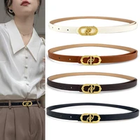 luxury brand women belts leather elegant fashion thin waist strap designer buckle girdle female black waistband for jeans dress