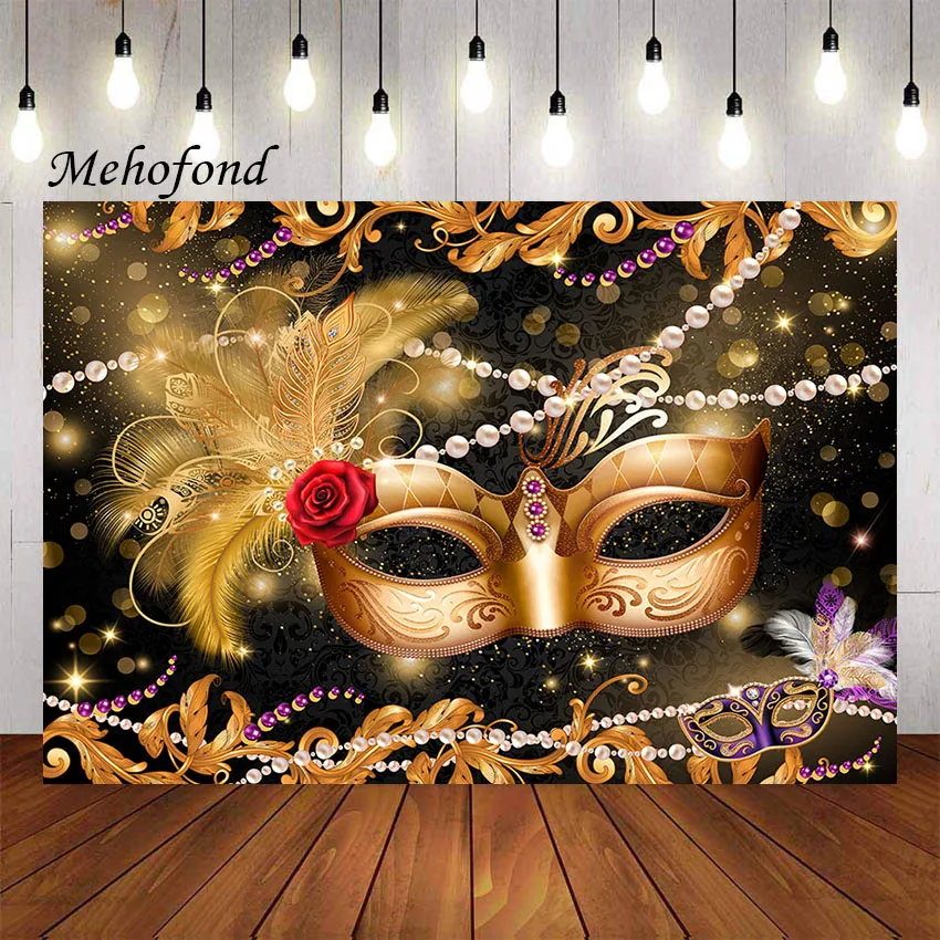 

Фон для фотосъемки Mehofond Роскошная маска перо карнавал маскарад женщина день рождения украшение фон для фотостудии