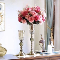american high footed glass vase decoration living room luxury flower vase arrangement desktop high end vase home decoration