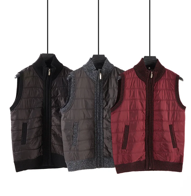 Plus Size Men's Sweater Vest Thick Warm Sleeveless Jackets Coat Cashmere Casual Zipper Knitted Fleece Vest M-3XL 2023 Fashion