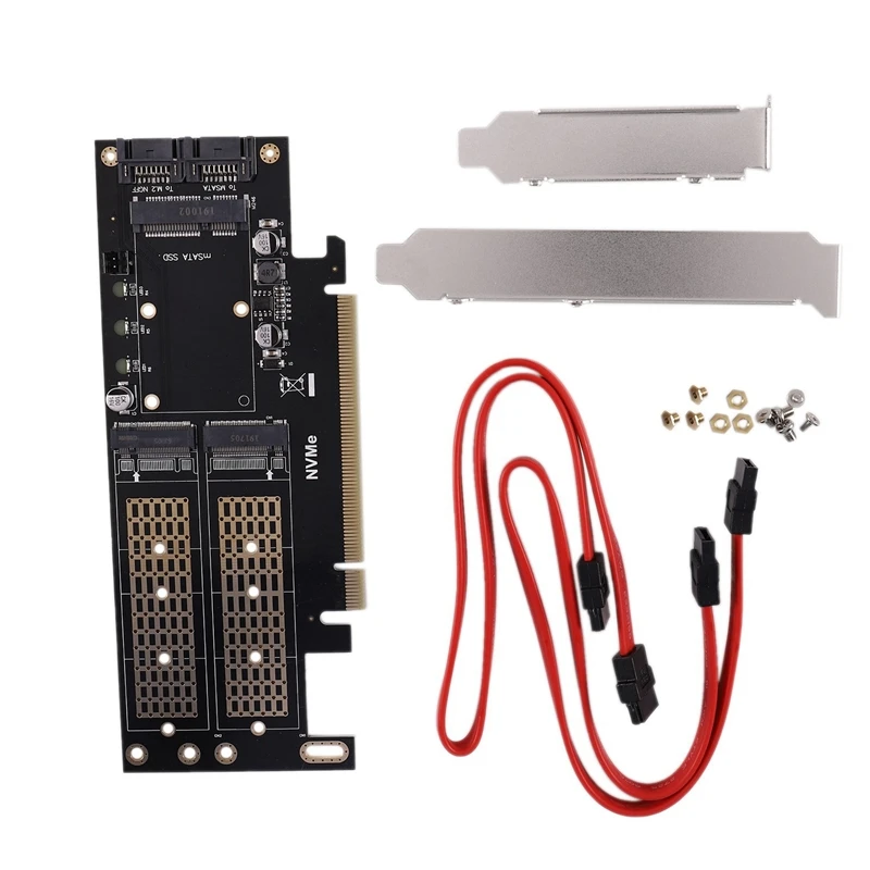

M.2 Nvme NGFF To Pci-E 4X 3 In 1 Expansion Card Adapter Card B+M Key MSATA