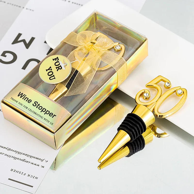 

Number 50 Digital Shape Wine Stopper Kitchen Gadgets Birthday Party Gift 50th Anniversary Golden Wedding Anniversary Wine Set