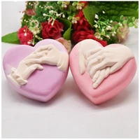 3d heart shape hand in made flexible silicone soap mold stome making supplies chocolate cake decor silicon mold for soap making