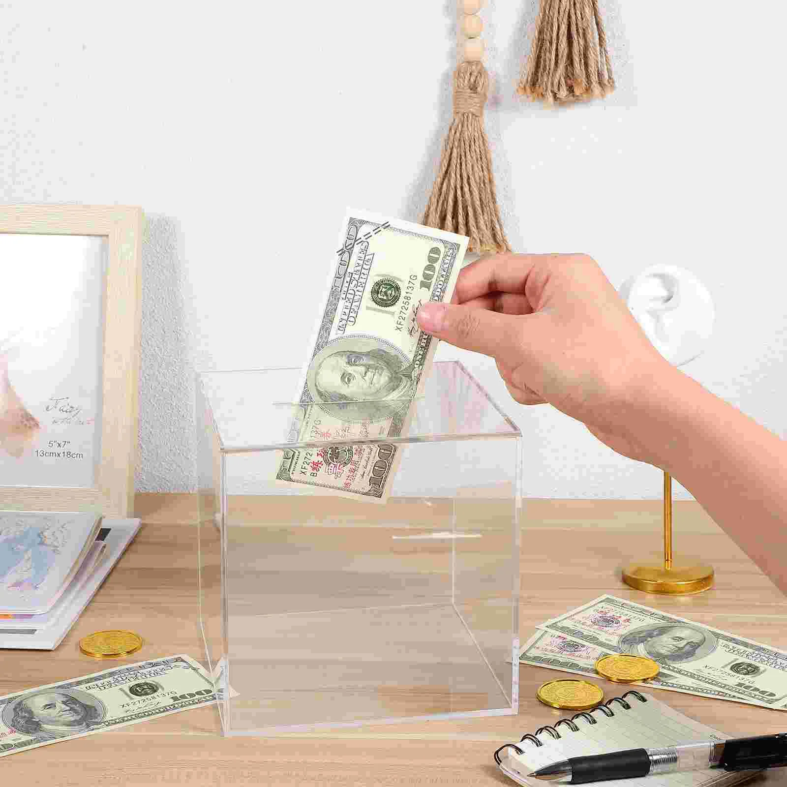 

Transparent Piggy Bank Unopenable Clear Adult Only Out Adults Acrylic Kids Cash Container Child