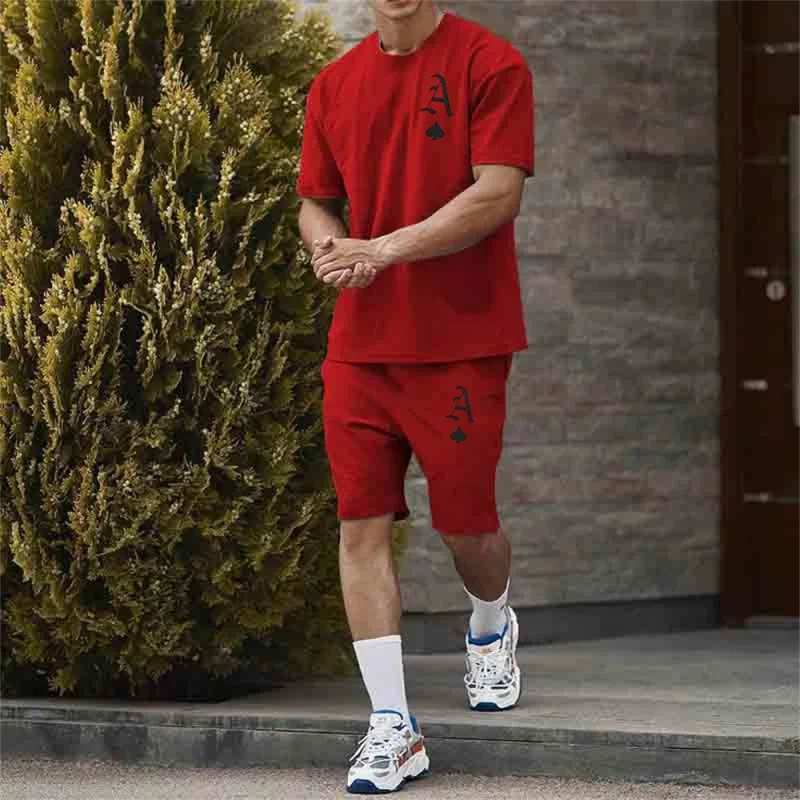 Summer men's clothing short-sleeved shorts suit O-neck sportswear men's oversized S-6XL sports suit luxury men's clothing 2-piec