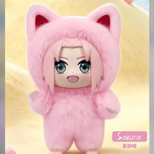 Фото Новая оригинальная серия плюшевых игрушек EAKI Naruto Cat Paradise: загадочная коробка-сюрприз, аниме-фигурка, украшение для комнаты, коллекционный подарок для детей №3