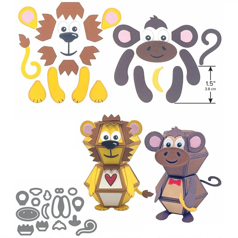

New Arrival 2022 Cute Lion Clear Stamp Cutting Dies Stencils for Scrapbooking Paper Making Embossing Frame Card Craft