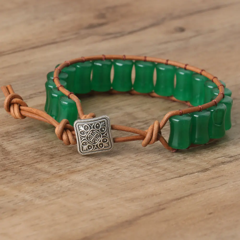 Новые этнические разноцветные кожаные браслеты тибетские цыганские бамбуковые