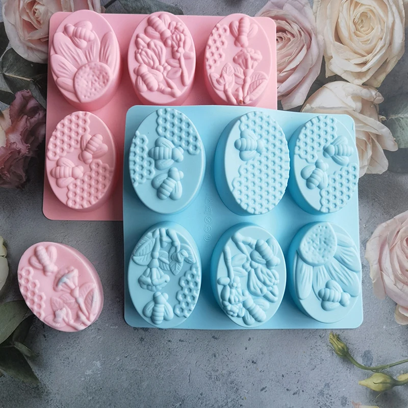 1 шт. 6 овальная форма в форме пчелы для мороженого желе пудинга мыло торта