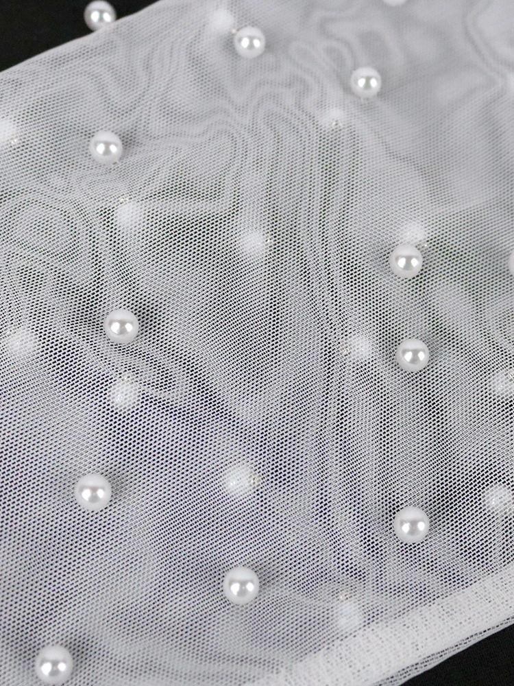 Женские туники с длинным рукавом белыми бусинами прямые широкие штанины 1 шт.