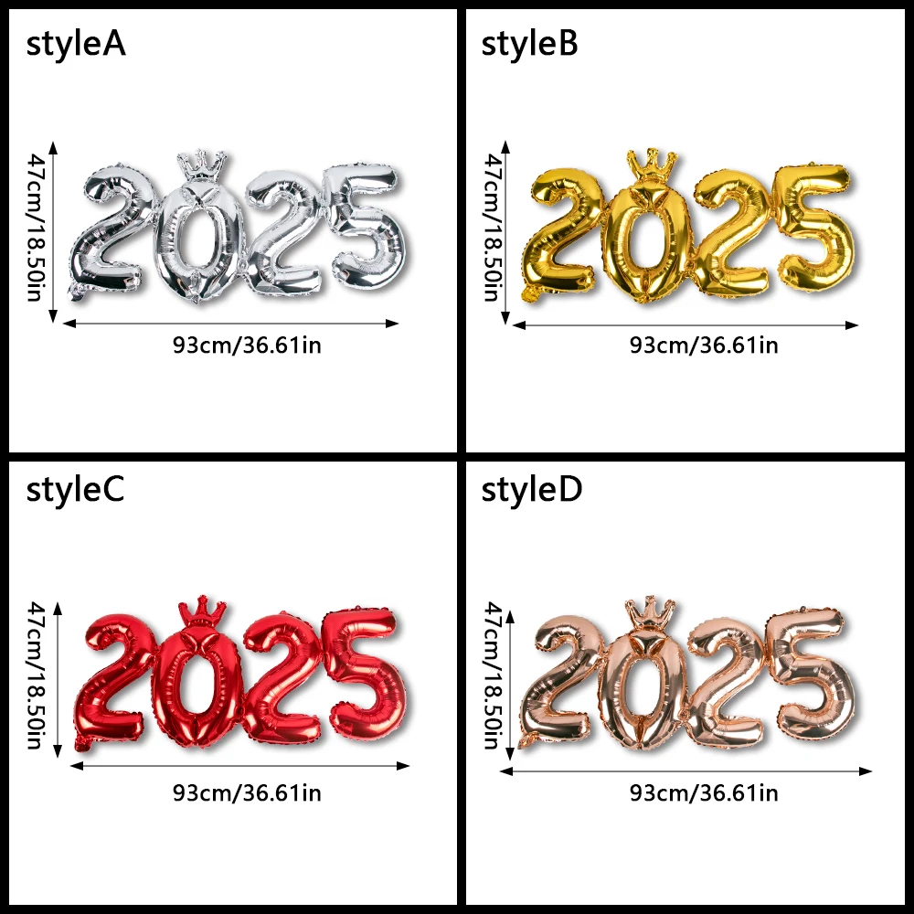 1 шт. золотые серебряные розовые шары из алюминиевой фольги с цифрами 2025 Новым