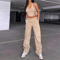cargo pants women jeans y2k clothes high waist brown overalls boyfriend casual pants vintage 90s female clothing with pocket