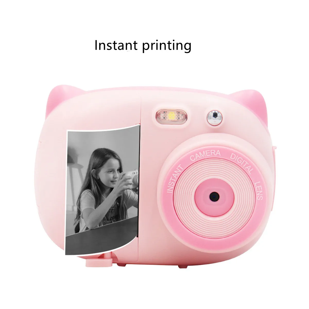 2.4 Inch Kids Camera Instant Print Digital Video Camera Instant Print Camera for Kids Stickers Makers Toys for Girls #R40