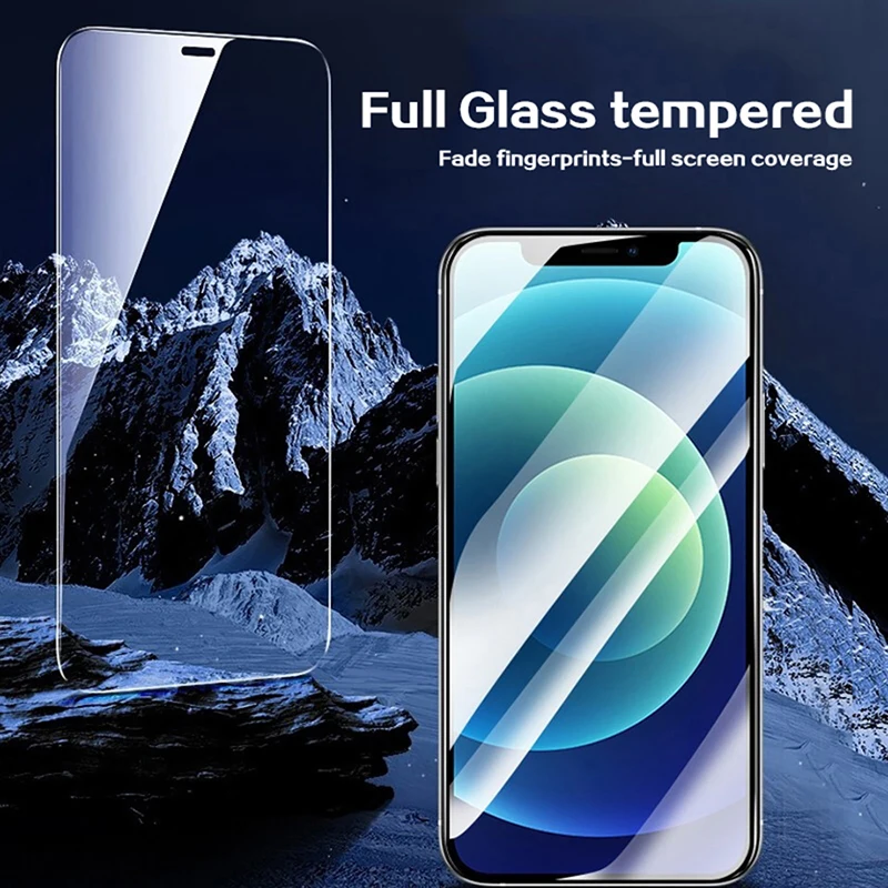 4pcs 9d full glue protective tempered glass for iphone 13 12 11 pro xs max screen protector iphone 8 7 6s 6 plus x xr mini se202 free global shipping