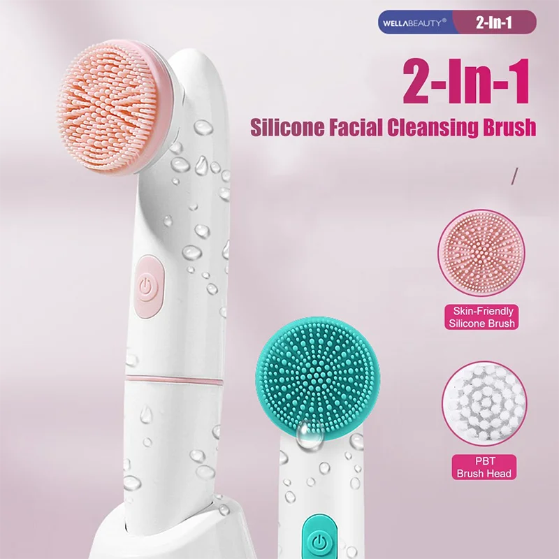 

Silicone Facial Cleanser Waterproof Facial Cleansing Brush Sonic Facial Pore Cleaner Face Washer