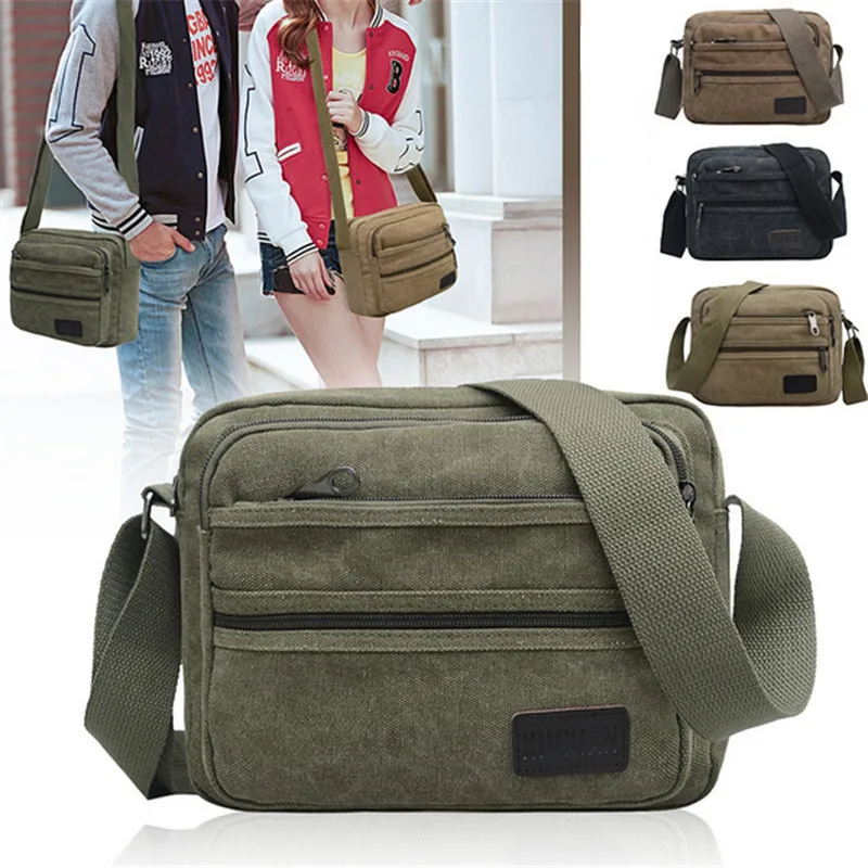 

New Fashion Retro Casual Shoulder Bag Canvas Outdoor Simple Wild Diagonal Unisex Single Shoulder Messenger Bag