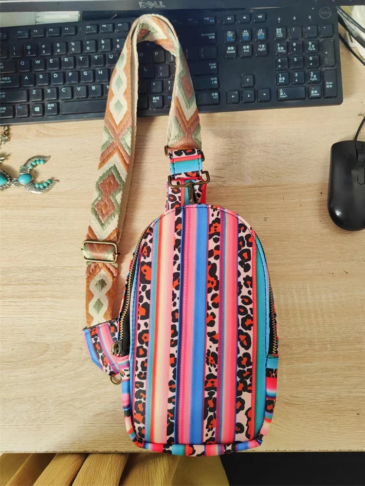 Fashion Leopard PU Leather Sling Bags Women Casual Vintage Guitar Strap Crossbody Chest Bag Ladies Street Versatile Fanny Packs