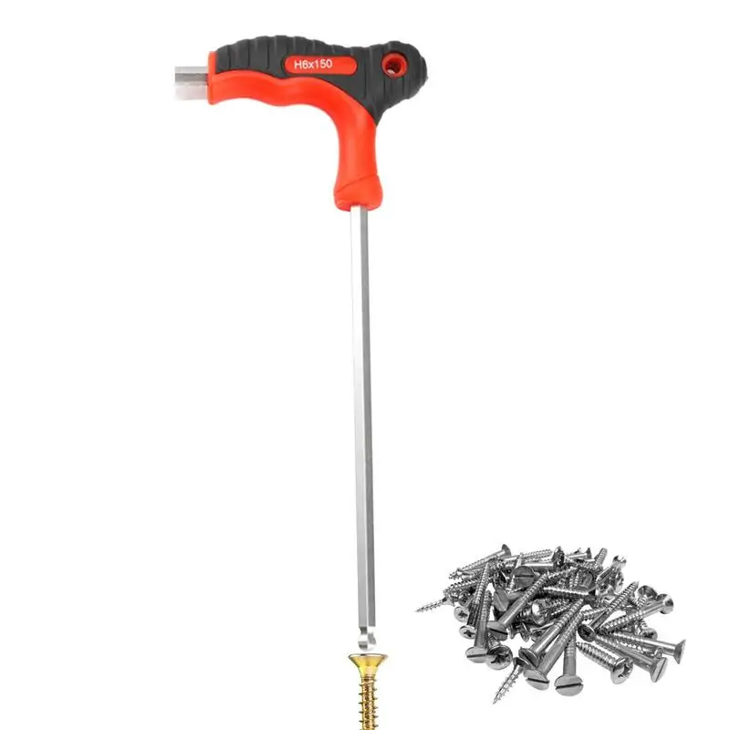 

Шестигранный ключ с плоской головкой и Т-образной ручкой, удлиненный внутренний шестигранный ключ, многофункциональный инструмент для ремонта с мягкой резиновой ручкой для гор