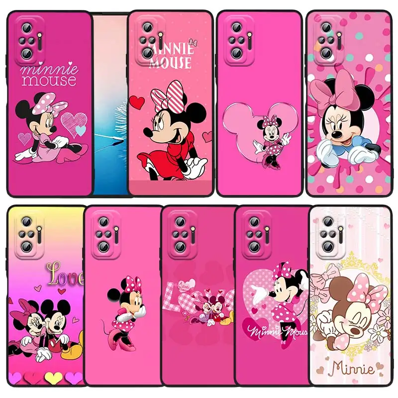 

Minnie Mickey Mouse Hot Phone Case For Xiaomi Redmi Note 12 11E 11S 11 11T 10 10S 9 9T 9S 8 7 Turbo Pro Plus 5G Black Cover