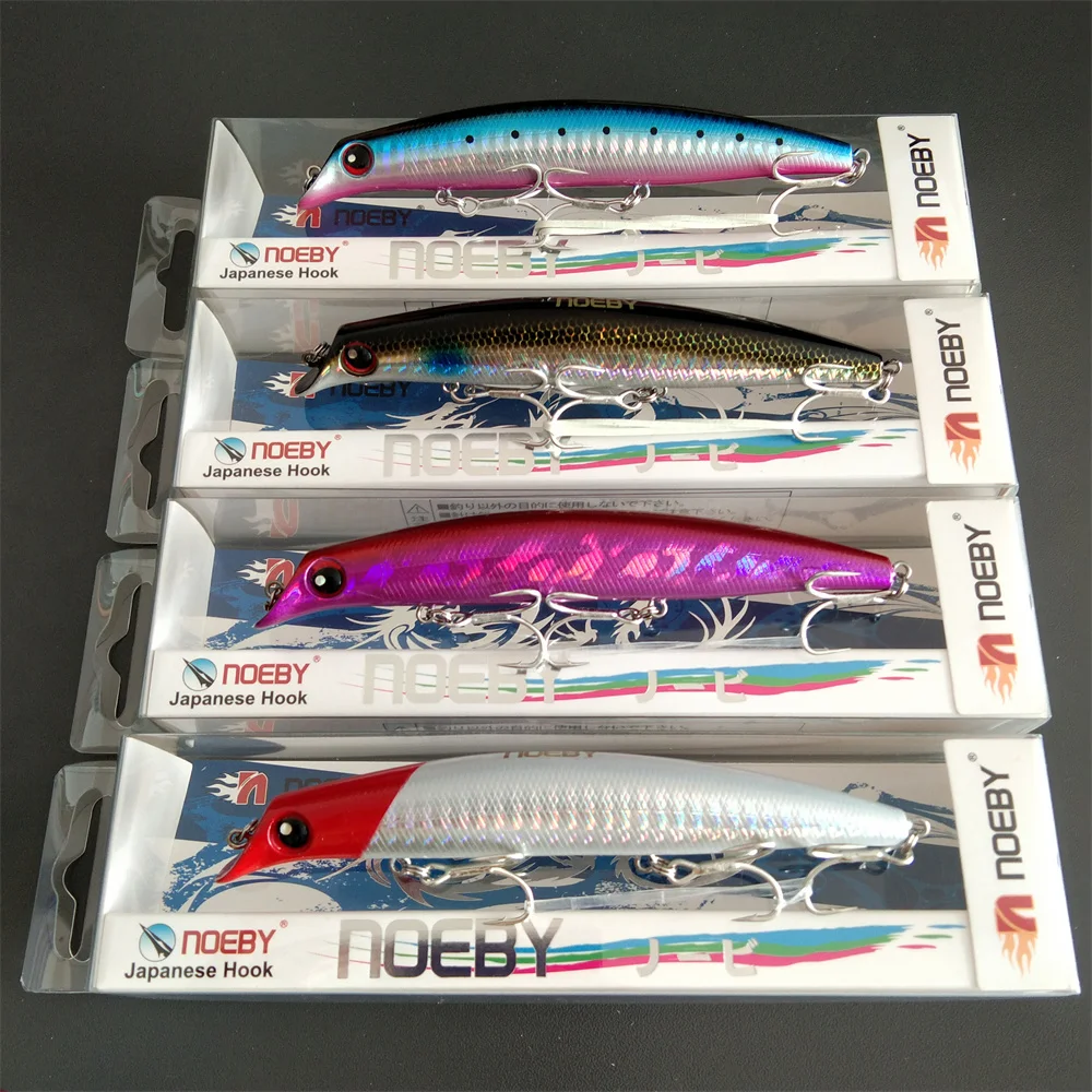 

NOEBY 4pcs 12cm 16g Sasuke Lipless Minnow Fishing Lures Floating Wobbler Artificial Hard Bait for Bass Pike Fishing Lure