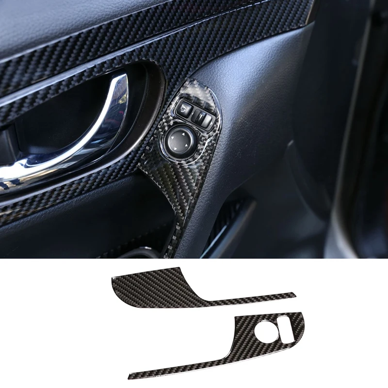 

Carbon Fiber ABS Rear View Mirror Adjustment Switch Panel Cover Trim for Nissan X-Trail 2014-2018 Decoration Stickers