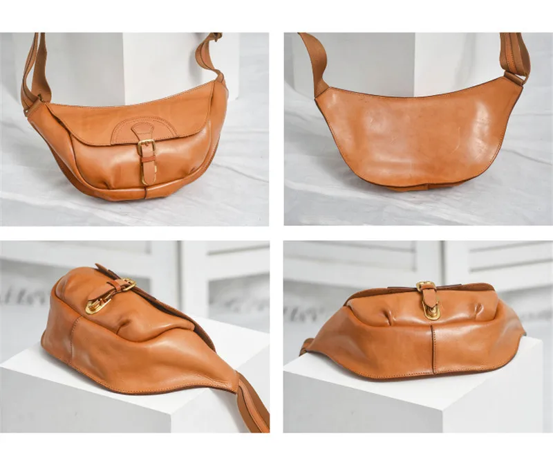 Fashion designer luxury genuine leather ladies chest bag crossbody bag casual handmade natural real cowhide women's shoulder bag