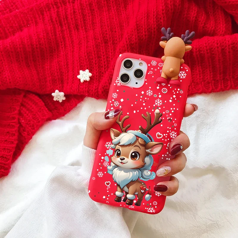 Елка Шляпа Шарф Олень Медведь DIY Рождественский Чехол Для Redmi Note 13 11 10 12 Pro 5G 8 9 12s 4G 9s
