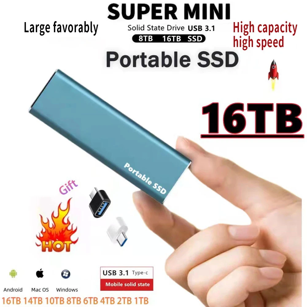External Hard Drive 1TB High-speed Portable Mobile Device SSD Type-C interface Solid State Disk for Desktop/Laptop/Smartphone images - 6