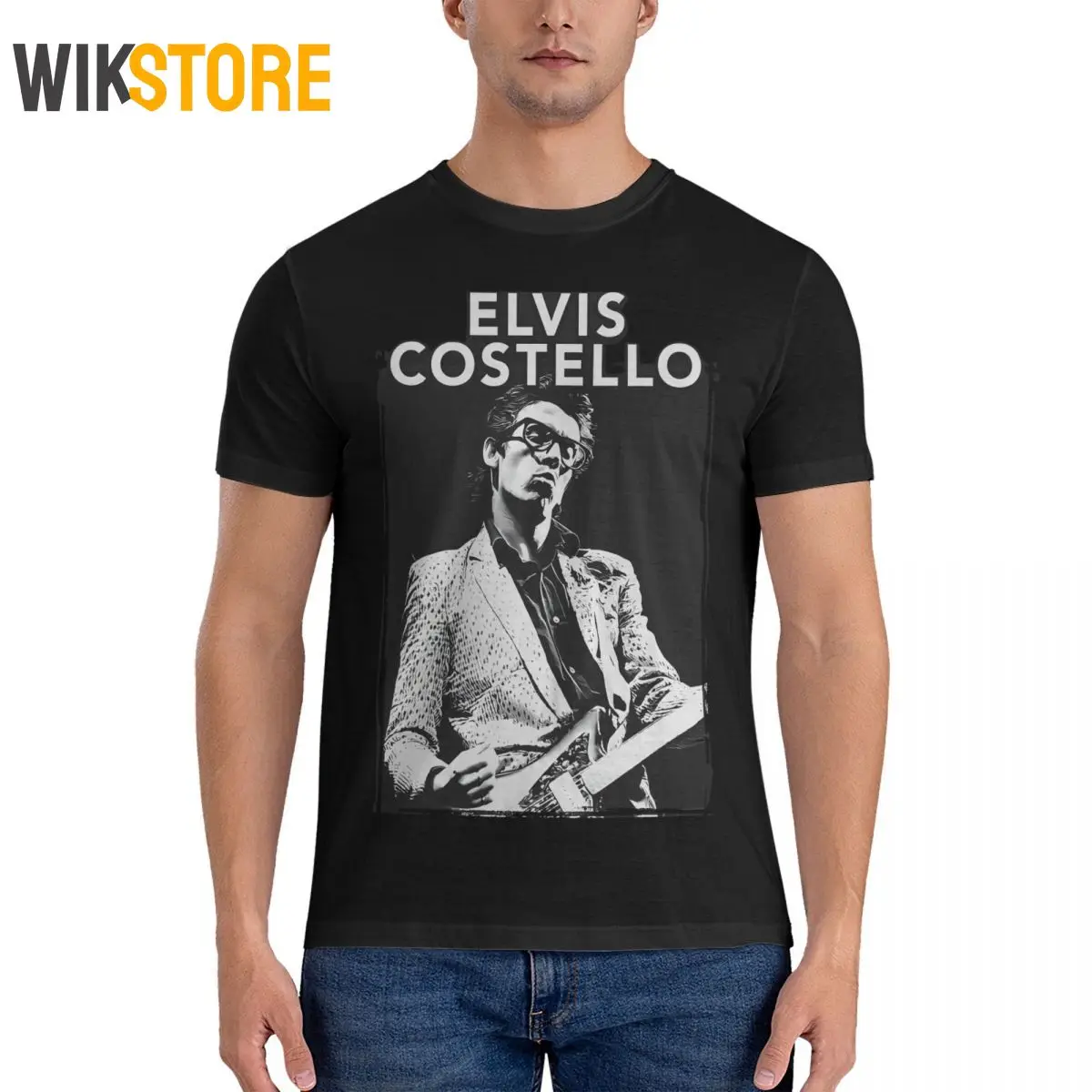 Футболка Pop Star для мужчин и женщин E-Elvis Costello необычная футболка оверсайз с