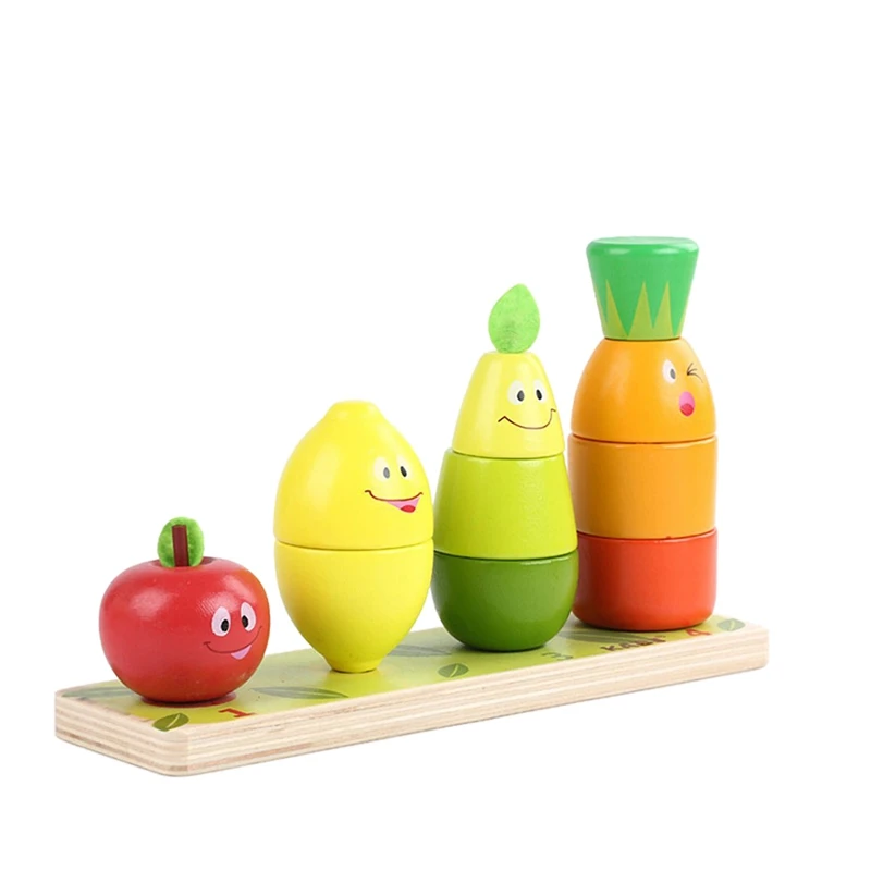 

Деревянные игрушки-пазлы с фруктами, объемный блок для сортировки цветов, детская головоломка