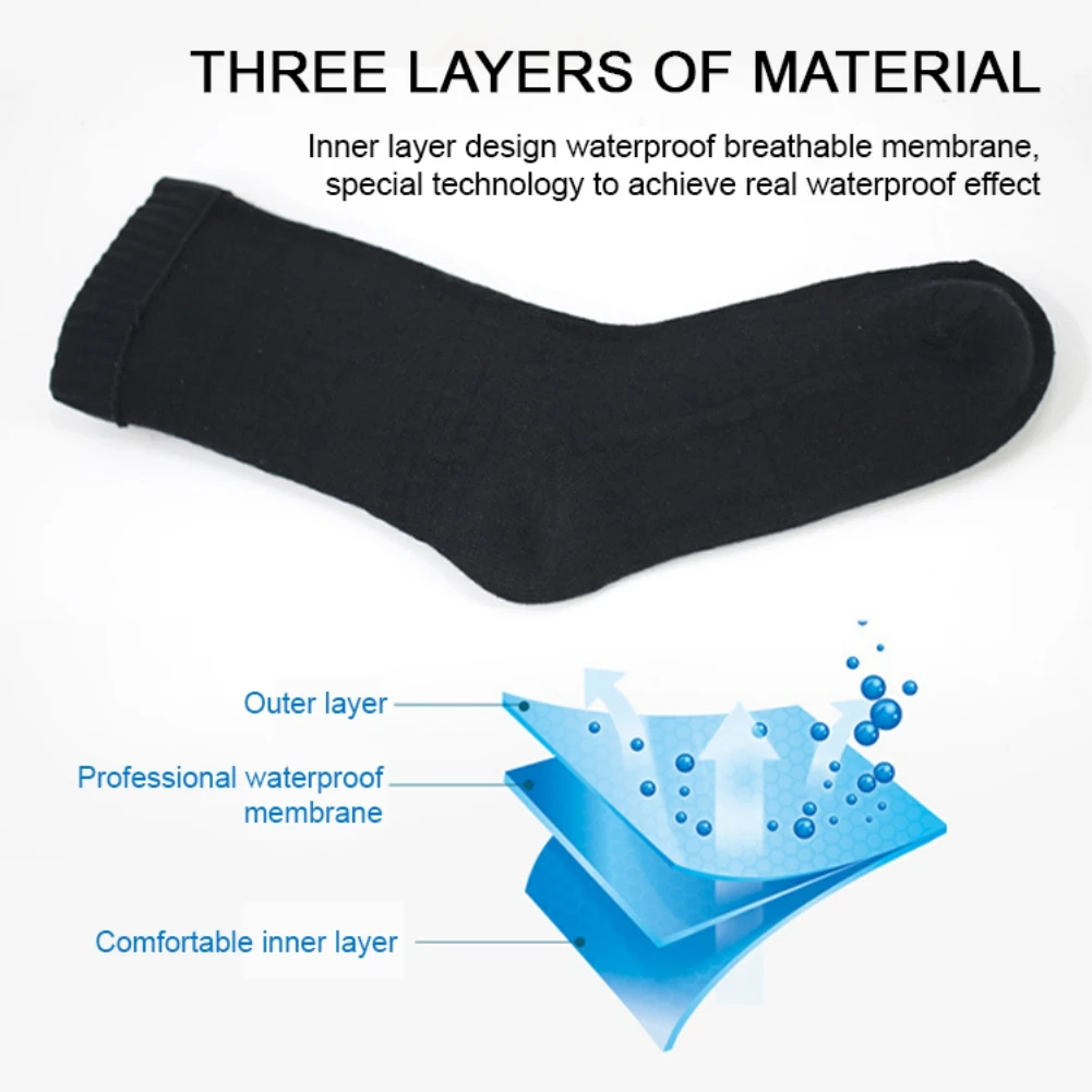 Waterproof Breathable Long Socks Hiking Wading Camping Winter Skiing Sock Outdoor Professional Insulation Warm Waterproof Socks