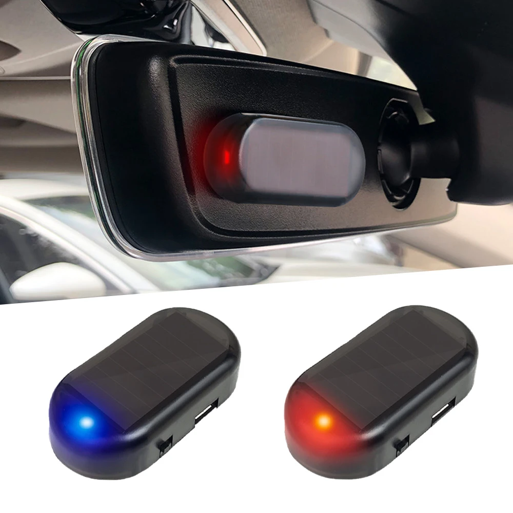 

Car Solar Powered Security Lights Dummy Alarm Wireless Warning Anti-Theft Caution Lamps LED Flashing Imitation Decorative Lights