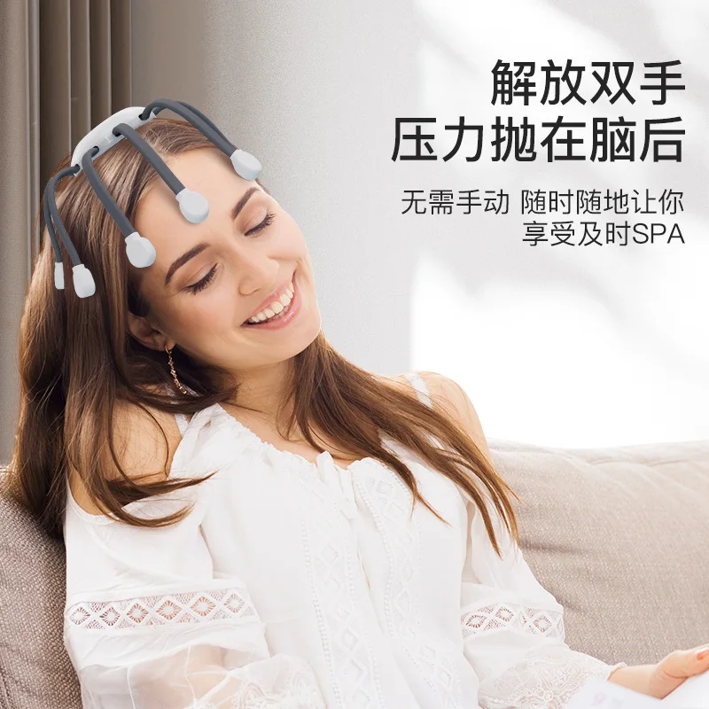 

Electric Octopus Claw Scalp Massager Hands Free Therapeutic Head Scratcher Rechargeable for Relax & Stress Relief Better Sleep
