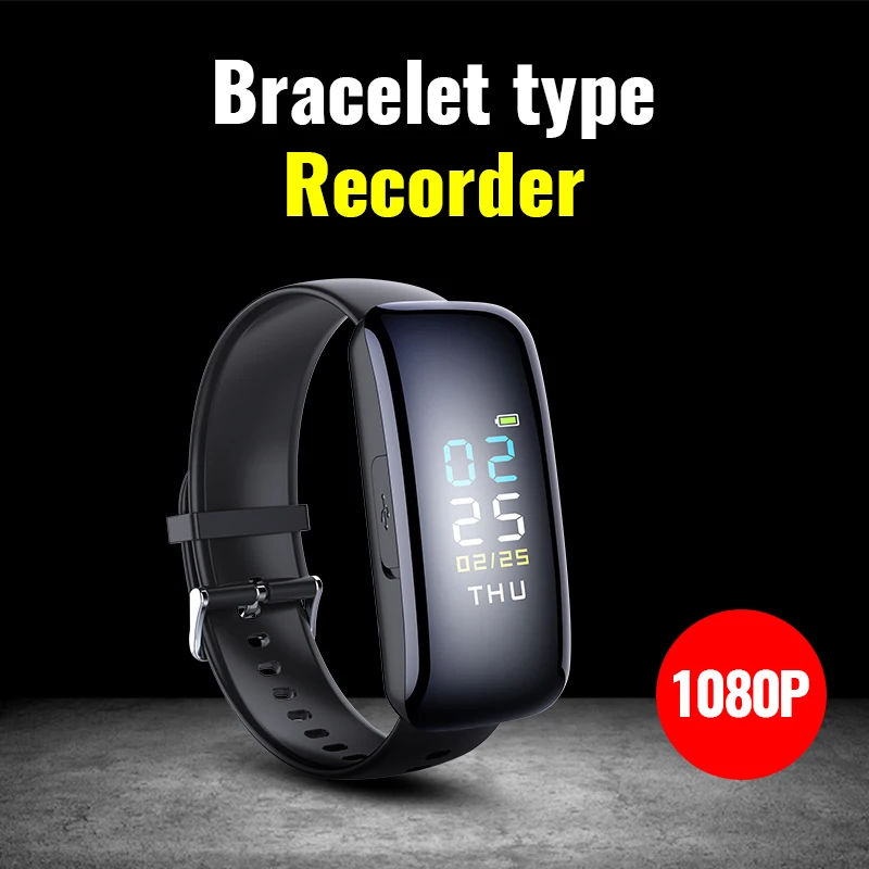 

HD 1080P Mini Camera Heart Rate Detection Smart Bracelet MP3 Play Outdoor Security Video Recorder Small Camera Audio Recorder