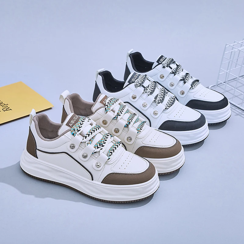 Women's autumn new outdoor casual sports shoes Women's lace-up fashion sports shoes platform shoes Zapatillas Mujer