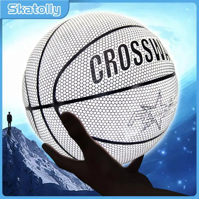 

Reflective Basketball Luminous Glow Basketballs Indoor Stadium Fashion Night Equipment Cool Basketballs Holographic Glowing Ball