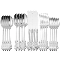 home cutlery set 20pcs 1810 stainless steel dinnerware spoons forks knifes western kitchen silverware tableware set supplies