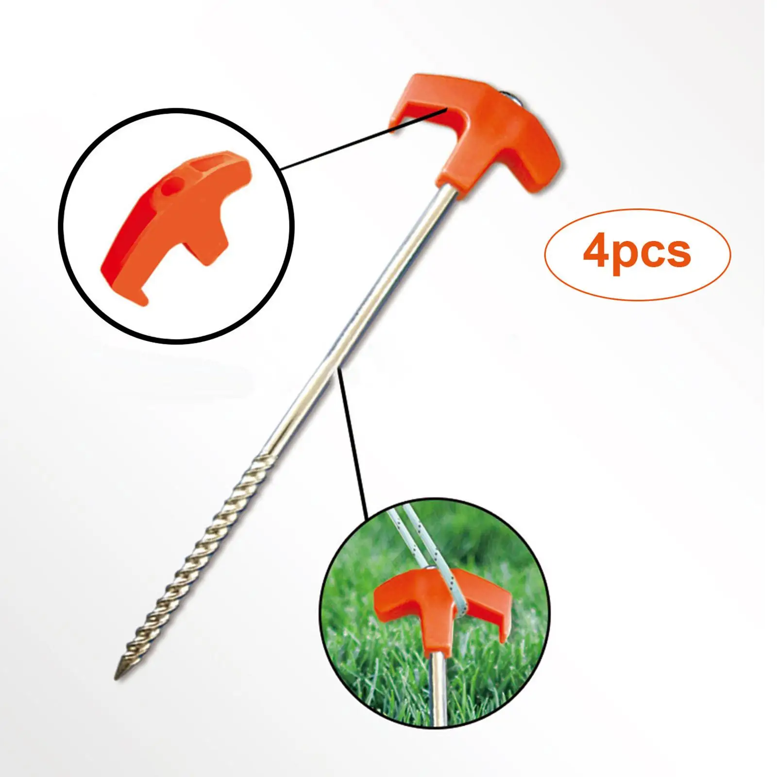 4-х шт. винтовые колья для палатки сада лугов альпинизма