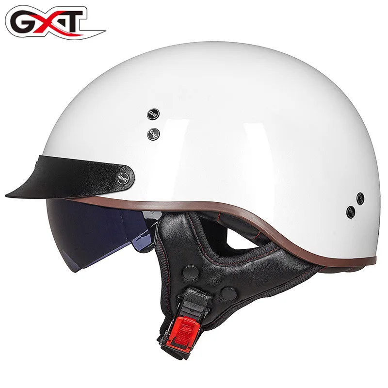 

Motorcycle Helmet Scoop Half Face Helmet Battery Car Semi-covered Retro Vintage Casco Moto Motorbike Crash Safety Casque DOT
