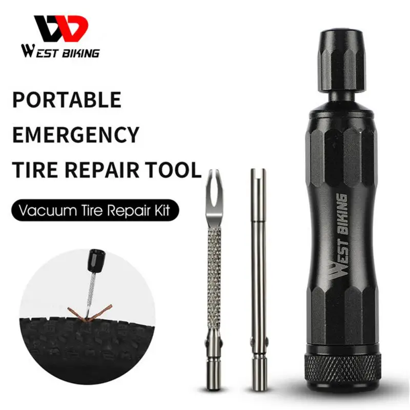 

BIKING Bicycle Tire Repair Tool Vacuum Tire Emergency Repair Tyre Drill Puncture Glue Free Bike Tubeless Alloy Repair Kit