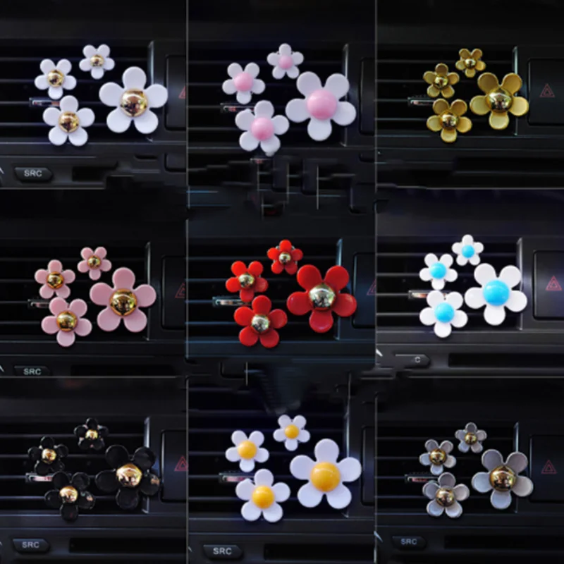 

4 Pcs Car Outlet Vent Perfume Clip Small Daisy Air Conditioning Aromatherapy Clip Car Interior Decoration Supplies Air Freshener