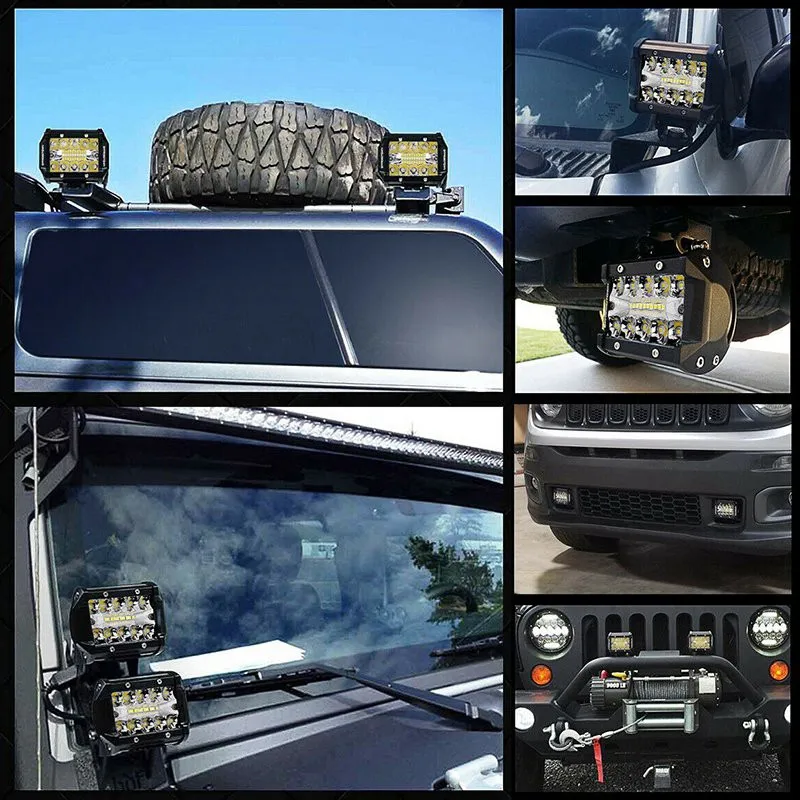 ВИЗОРАК 4-дюймовый потопный мотоциклетный светодиодный рабочий фонарь для внедорожника, велосипеда, автомобиля 4x4 4wd, пикапа, грузовика, внедорожника, джипа, Форда, Хаммера, грузовика.