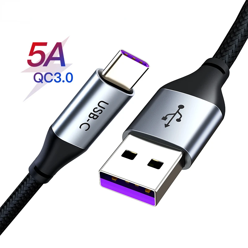 

Кабель USB Type-C 5A, кабель для быстрой зарядки Huawei p20, Samsung S9 Note 9 C199