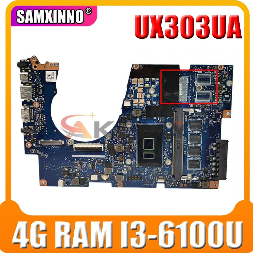 

UX303UA Motherboard For ASUS UX303UB UX303U UX303UA Laptop Motherboard Original Notebook 4G RAM I3-6100/6006U CPU 100% Test