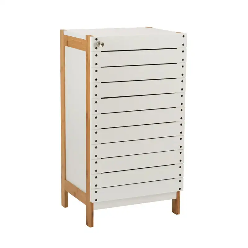 

Shelf Bamboo Floor Cabinet in White
