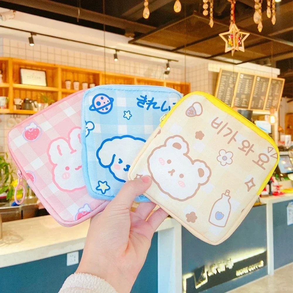 Для женщин и девочек Kawaii косметический тампон для макияжа медведь сумка салфеток